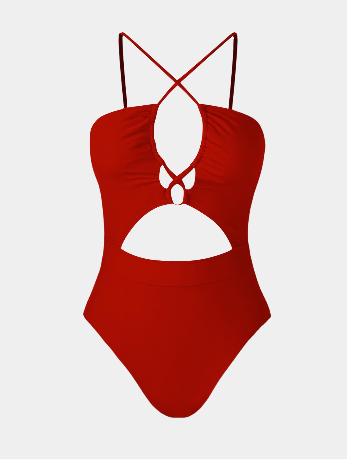 CUPSHE Women's One Piece Swimsuit Plunge Neckline Cutout Criss Cross Bathing Suit - 7DAY'S