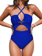 CUPSHE Women's One Piece Swimsuit Plunge Neckline Cutout Criss Cross Bathing Suit - 7DAY'S