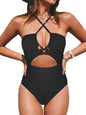 CUPSHE Women's One Piece Swimsuit Plunge Neckline Cutout Criss Cross Bathing Suit - 7DAY'S