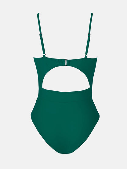 CUPSHE Women's One Piece Swimsuit Plunge Neckline Cutout Criss Cross Bathing Suit - 7DAY'S