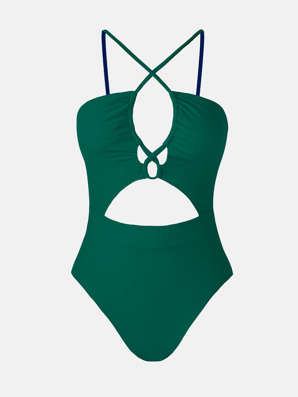 CUPSHE Women's One Piece Swimsuit Plunge Neckline Cutout Criss Cross Bathing Suit - 7DAY'S