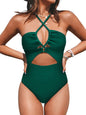 CUPSHE Women's One Piece Swimsuit Plunge Neckline Cutout Criss Cross Bathing Suit - 7DAY'S