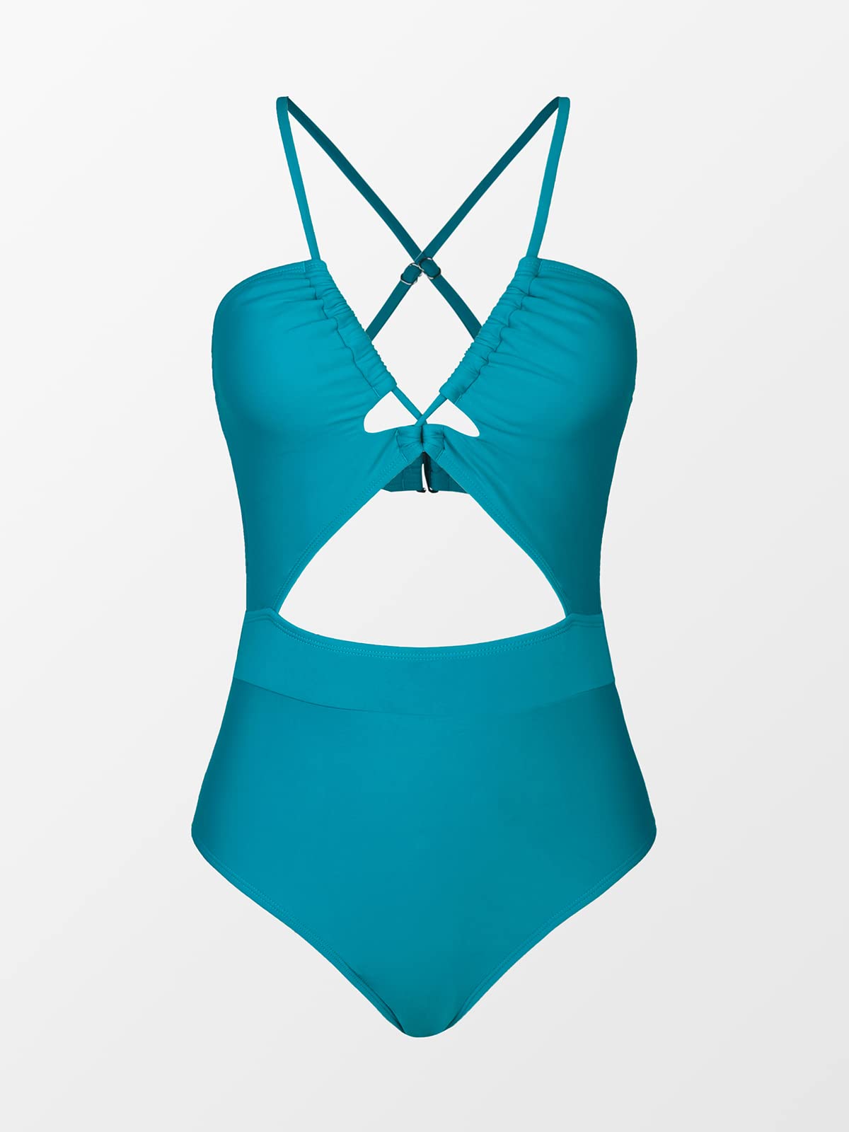 CUPSHE Women's One Piece Swimsuit Plunge Neckline Cutout Criss Cross Bathing Suit - 7DAY'S
