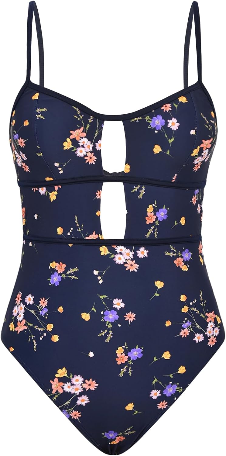 CUPSHE Women's One Piece Swimsuit Scoop Neck Adjustable Straps Cutout Back Self Tie Bathing Suit - 7DAY'S