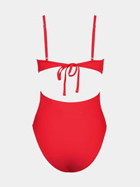 CUPSHE Women's One Piece Swimsuit Scoop Neck Adjustable Straps Cutout Back Self Tie Bathing Suit - 7DAY'S