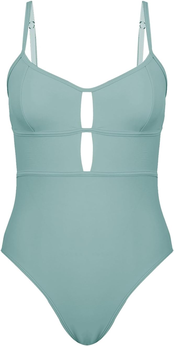 CUPSHE Women's One Piece Swimsuit Scoop Neck Adjustable Straps Cutout Back Self Tie Bathing Suit - 7DAY'S
