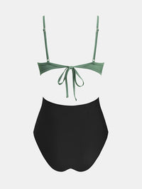 CUPSHE Women's One Piece Swimsuit Scoop Neck Adjustable Straps Cutout Back Self Tie Bathing Suit - 7DAY'S