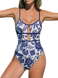CUPSHE Women's One Piece Swimsuit Scoop Neck Adjustable Straps Cutout Back Self Tie Bathing Suit - 7DAY'S
