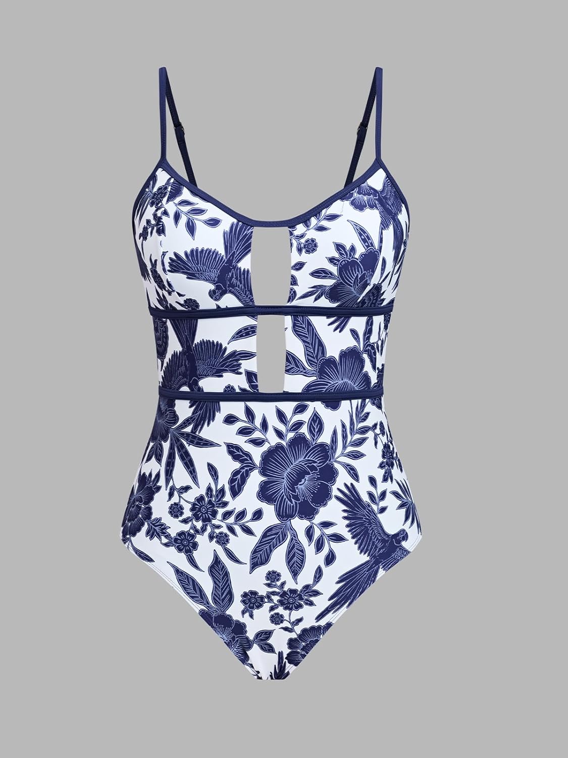 CUPSHE Women's One Piece Swimsuit Scoop Neck Adjustable Straps Cutout Back Self Tie Bathing Suit - 7DAY'S