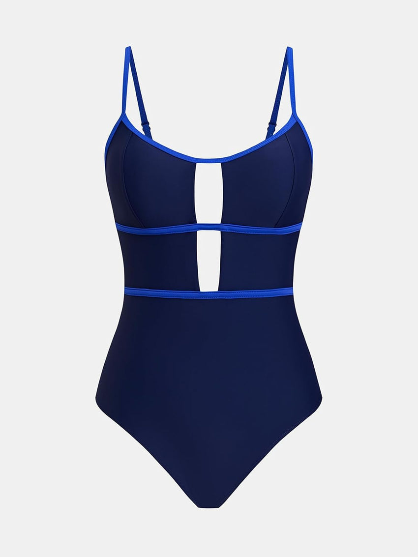 CUPSHE Women's One Piece Swimsuit Scoop Neck Adjustable Straps Cutout Back Self Tie Bathing Suit - 7DAY'S