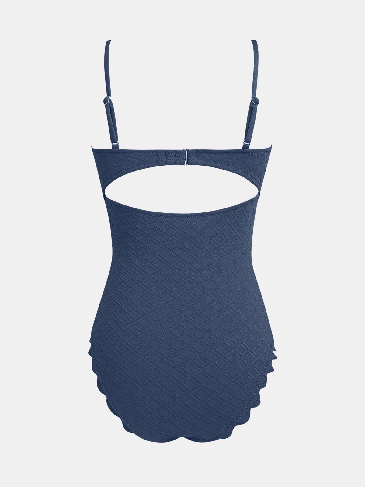 CUPSHE Women's One Piece Swimsuit Sexy Black Cutout Scallop Trim Bathing Suit - 7DAY'S