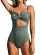 CUPSHE Women's One Piece Swimsuit Sexy Black Cutout Scallop Trim Bathing Suit - 7DAY'S