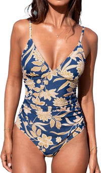 CUPSHE Women's One Piece Swimsuit Tummy Control V Neck Bathing Suits - 7DAY'S