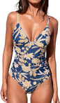CUPSHE Women's One Piece Swimsuit Tummy Control V Neck Bathing Suits - 7DAY'S
