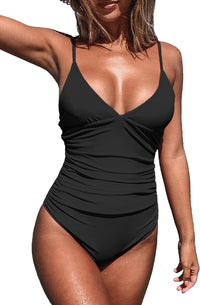 CUPSHE Women's One Piece Swimsuit Tummy Control V Neck Bathing Suits - 7DAY'S