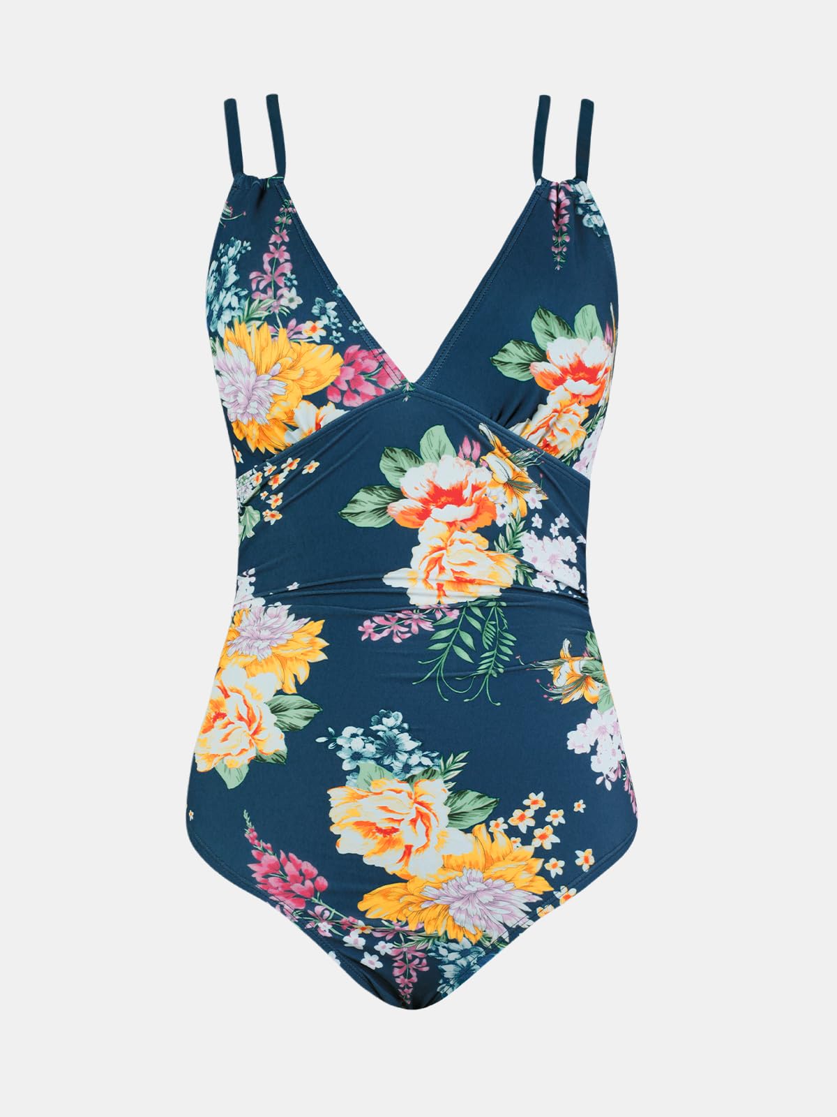 CUPSHE Women's One Piece Swimsuit V Neck Tummy Control Double Adjustable Straps Back Cutout O - Ring - 7DAY'S