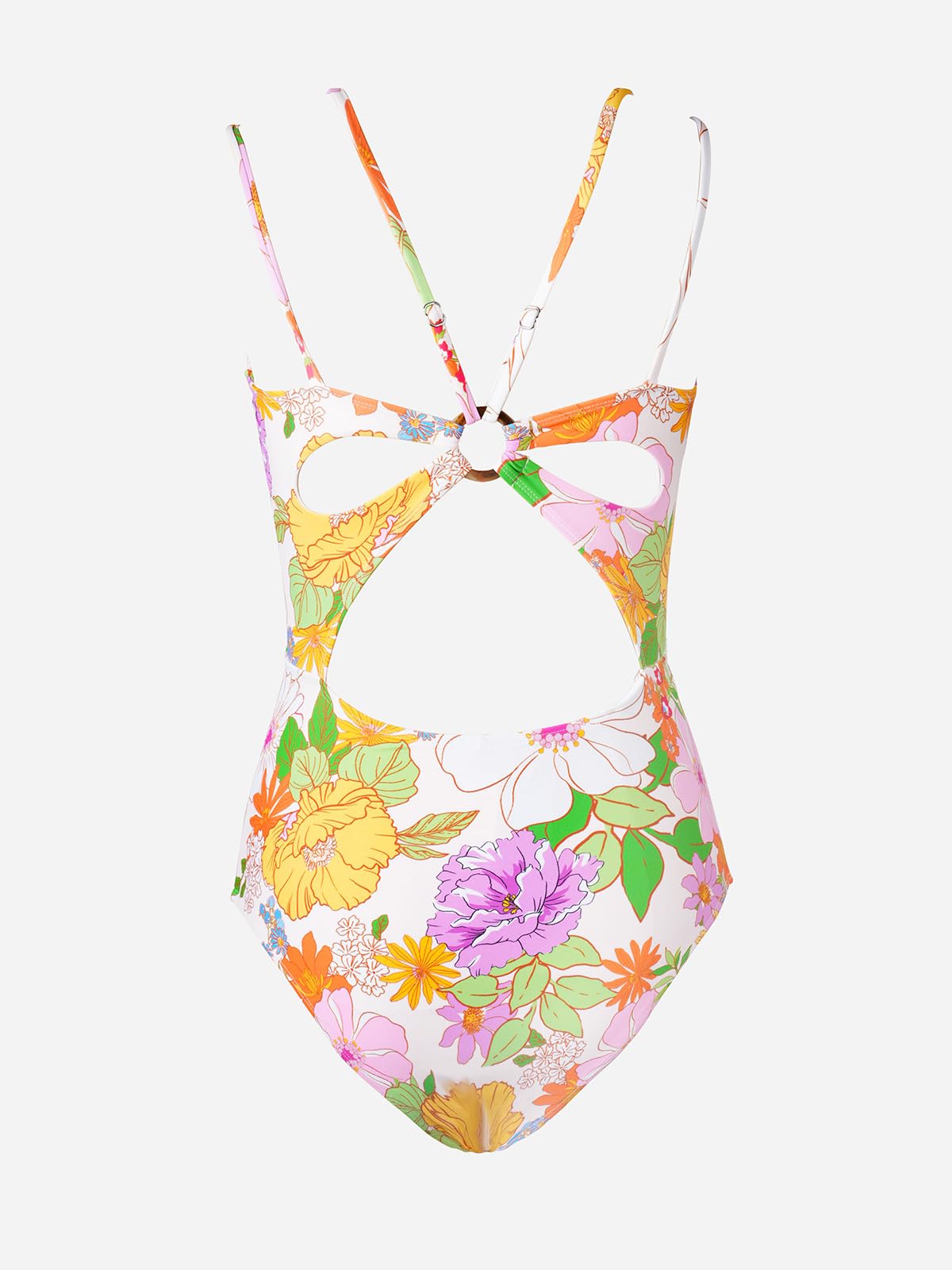 CUPSHE Women's One Piece Swimsuit V Neck Tummy Control Double Adjustable Straps Back Cutout O - Ring - 7DAY'S