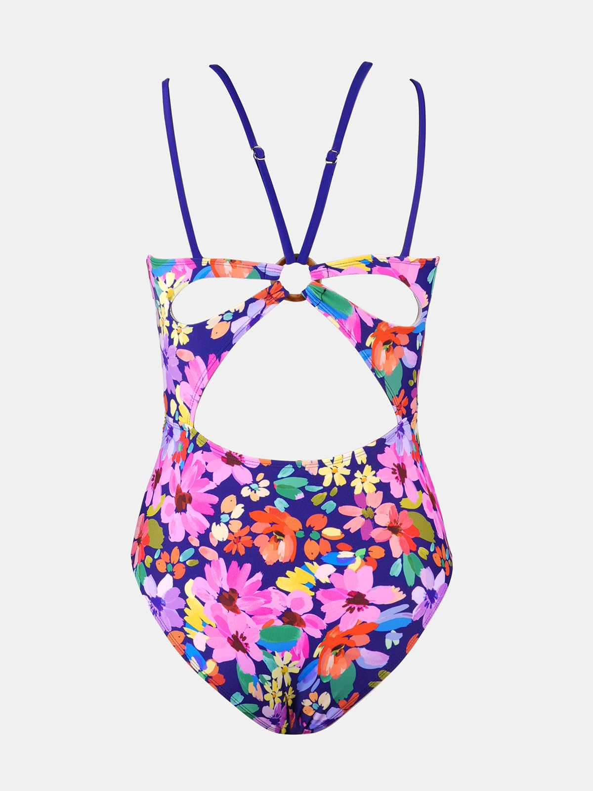 CUPSHE Women's One Piece Swimsuit V Neck Tummy Control Double Adjustable Straps Back Cutout O - Ring - 7DAY'S