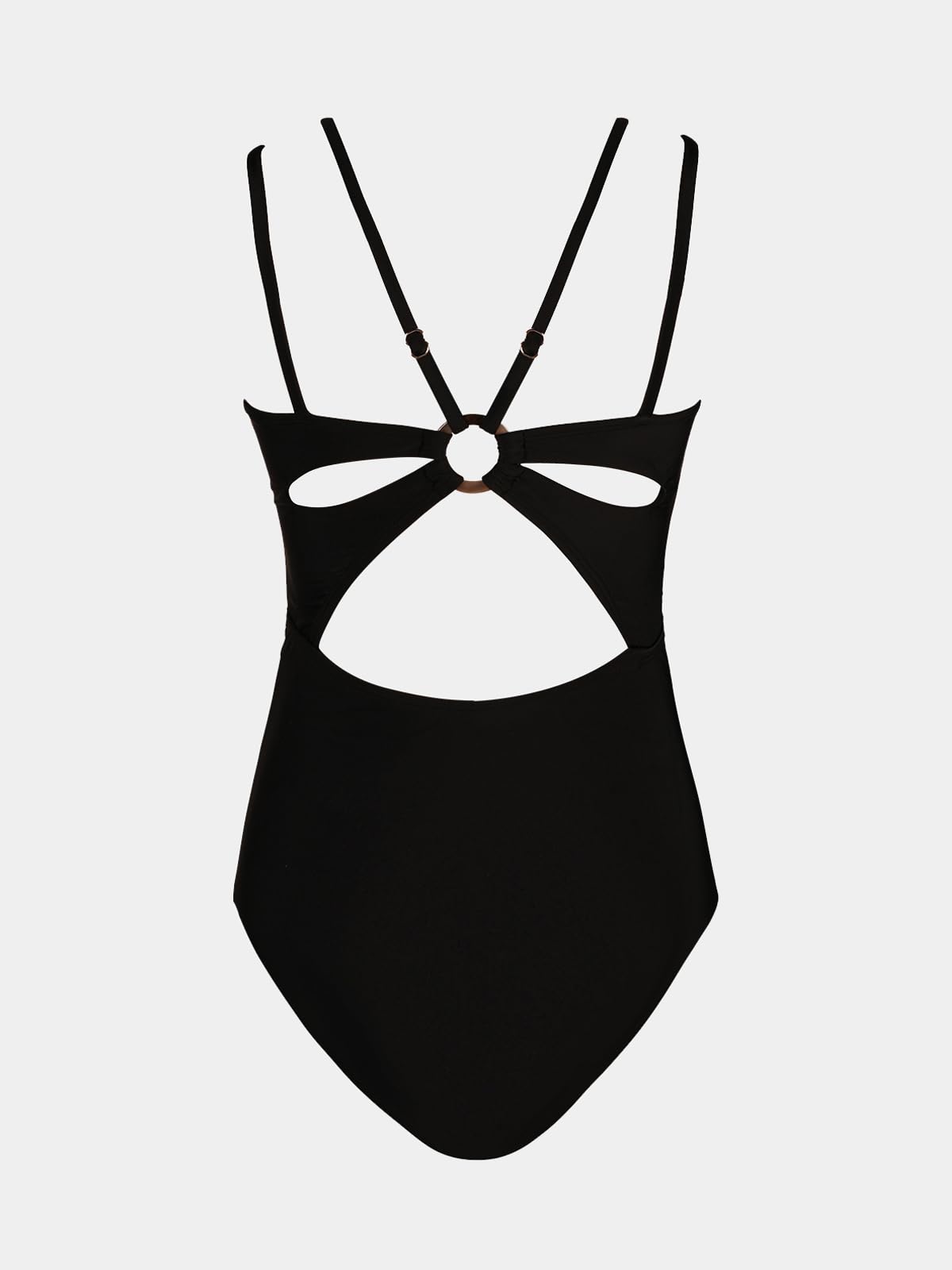 CUPSHE Women's One Piece Swimsuit V Neck Tummy Control Double Adjustable Straps Back Cutout O - Ring - 7DAY'S