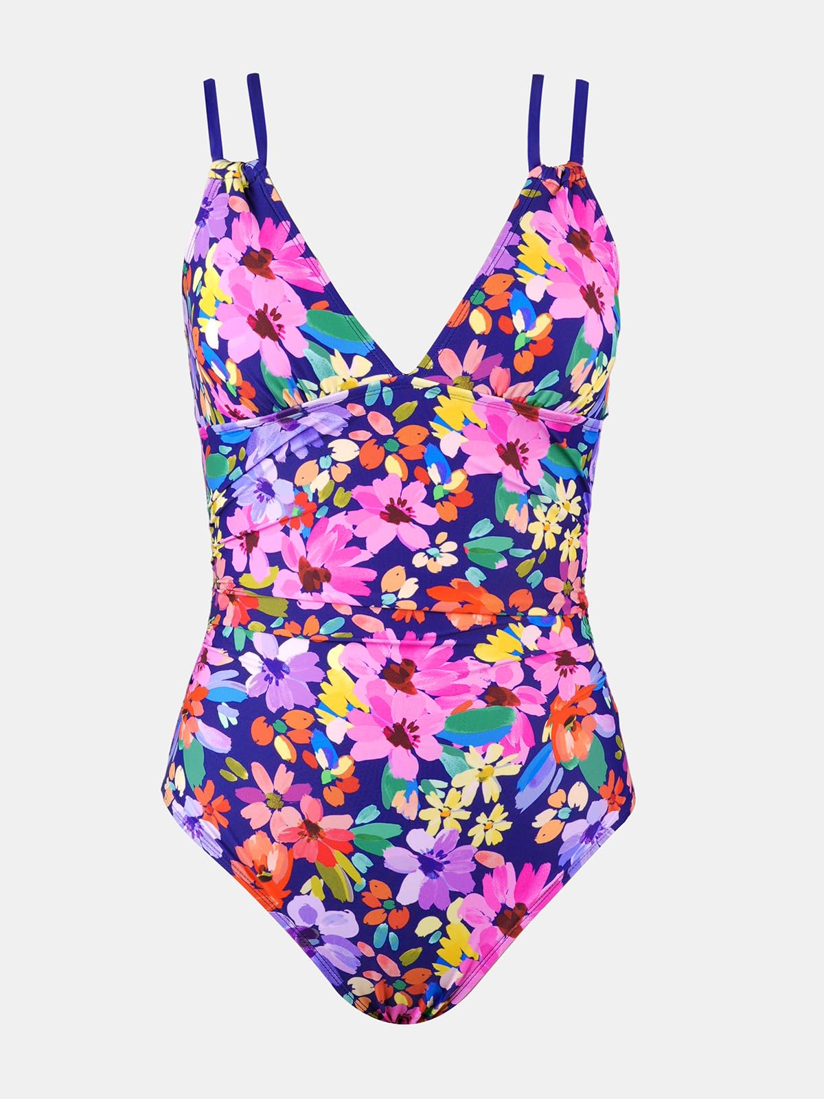 CUPSHE Women's One Piece Swimsuit V Neck Tummy Control Double Adjustable Straps Back Cutout O - Ring - 7DAY'S