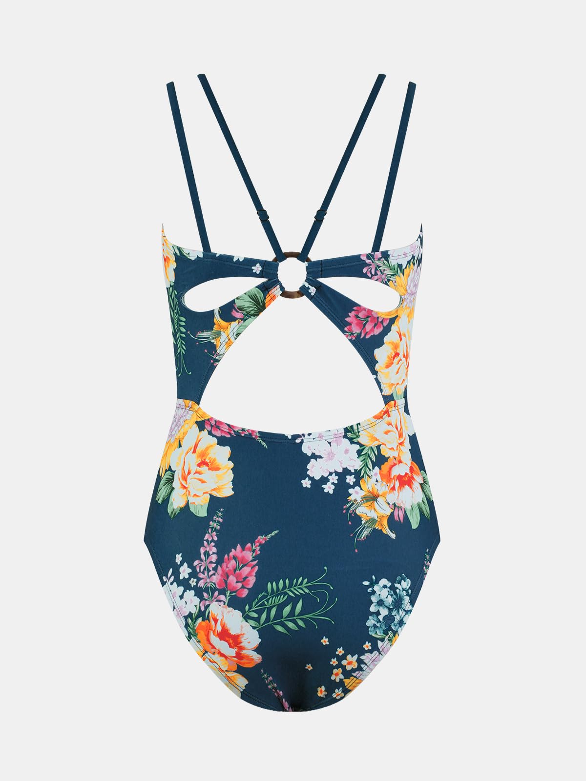 CUPSHE Women's One Piece Swimsuit V Neck Tummy Control Double Adjustable Straps Back Cutout O - Ring - 7DAY'S