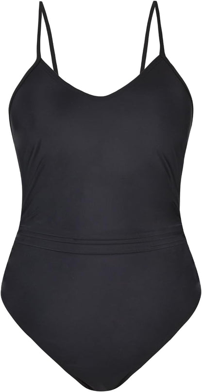 CUPSHE Women's One Piece Swimsuits Bathing Suits Cutout V Neck Tummy Control Adjustable Straps O Ring - 7DAY'S