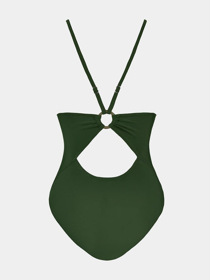 CUPSHE Women's One Piece Swimsuits Bathing Suits Cutout V Neck Tummy Control Adjustable Straps O Ring - 7DAY'S
