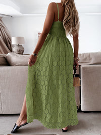 CUPSHE Women's Ruching Smocking Jumpsuit Summer Slip V Neck Backless Maxi High Low - 7DAY'S