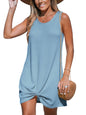 CUPSHE Women's Sleeveless Swimsuit Coverup Waffle Knit Swimwear Beach Cover Ups Twisted Mini Dress - 7DAY'S