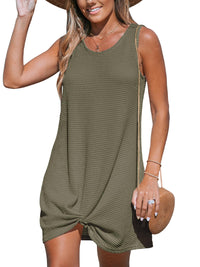CUPSHE Women's Sleeveless Swimsuit Coverup Waffle Knit Swimwear Beach Cover Ups Twisted Mini Dress - 7DAY'S