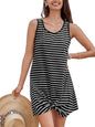 CUPSHE Women's Sleeveless Swimsuit Coverup Waffle Knit Swimwear Beach Cover Ups Twisted Mini Dress - 7DAY'S