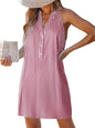 CUPSHE Womens Summer Dresses V Neck Sleeveless Striped Button Up Mini Casual Coverup Dress - 7DAY'S