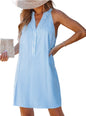 CUPSHE Womens Summer Dresses V Neck Sleeveless Striped Button Up Mini Casual Coverup Dress - 7DAY'S