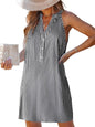 CUPSHE Womens Summer Dresses V Neck Sleeveless Striped Button Up Mini Casual Coverup Dress - 7DAY'S