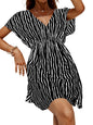 CUPSHE Women's Swimsuit Coverup Casual V Neck Beach Dress Short Sleeve Elastic Waist Swimwear Cover Ups 2025 Beachwear - 7DAY'S
