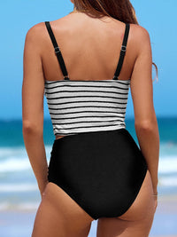 CUPSHE Women's Tankini Sets Square Neck Elastic High Waisted Two Piece Bathing Suits Adjustable Straps Swimwear - 7DAY'S