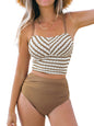 CUPSHE Women's Tankini Sets Square Neck Elastic High Waisted Two Piece Bathing Suits Adjustable Straps Swimwear - 7DAY'S