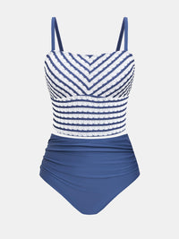 CUPSHE Women's Tankini Sets Square Neck Elastic High Waisted Two Piece Bathing Suits Adjustable Straps Swimwear - 7DAY'S