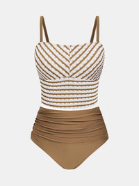 CUPSHE Women's Tankini Sets Square Neck Elastic High Waisted Two Piece Bathing Suits Adjustable Straps Swimwear - 7DAY'S