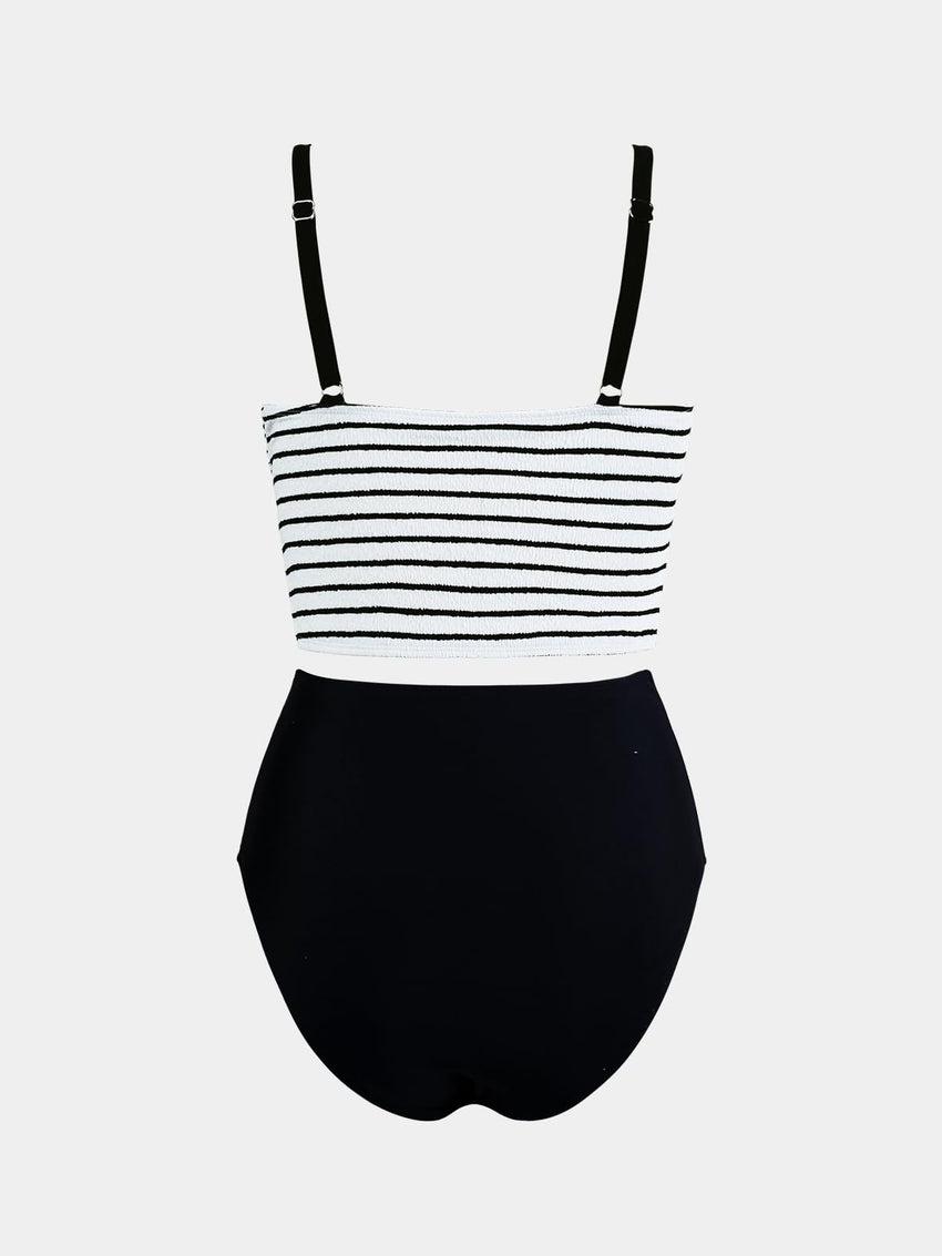 CUPSHE Women's Tankini Sets Square Neck Elastic High Waisted Two Piece Bathing Suits Adjustable Straps Swimwear - 7DAY'S