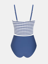 CUPSHE Women's Tankini Sets Square Neck Elastic High Waisted Two Piece Bathing Suits Adjustable Straps Swimwear - 7DAY'S