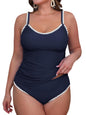 CUPSHE Women's Tankini Sets Two Piece Swimsuit Scoop Neck Mid Rise Adjustable Straps Shell Stitched (XS - 4XL) - 7DAY'S