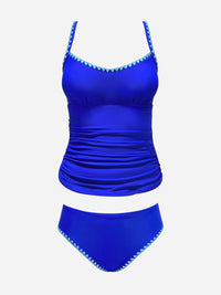 CUPSHE Women's Tankini Sets Two Piece Swimsuit Scoop Neck Mid Rise Adjustable Straps Shell Stitched (XS - 4XL) - 7DAY'S