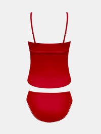 CUPSHE Women's Tankini Sets Two Piece Swimsuit Scoop Neck Mid Rise Adjustable Straps Shell Stitched (XS - 4XL) - 7DAY'S