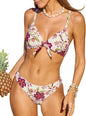 CUPSHE Women's Two Piece Bikini Set Floral Print Knot Bunny Tie - 7DAY'S