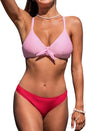 CUPSHE Women's Two Piece Bikini Set Floral Print Knot Bunny Tie - 7DAY'S