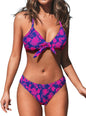 CUPSHE Women's Two Piece Bikini Set Floral Print Knot Bunny Tie - 7DAY'S