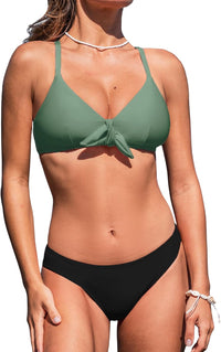 CUPSHE Women's Two Piece Bikini Set Floral Print Knot Bunny Tie - 7DAY'S