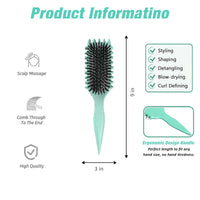 Curl Defining Brush,Boar Bristle Hair Brush Styling Brush for detangling,combing and shaping men and women,curls to reduce pulling and curl separation - 7DAY'S