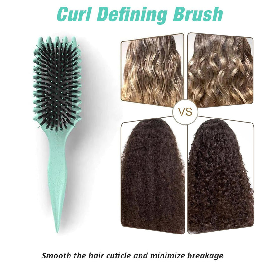 Curl Defining Brush,Boar Bristle Hair Brush Styling Brush for detangling,combing and shaping men and women,curls to reduce pulling and curl separation - 7DAY'S